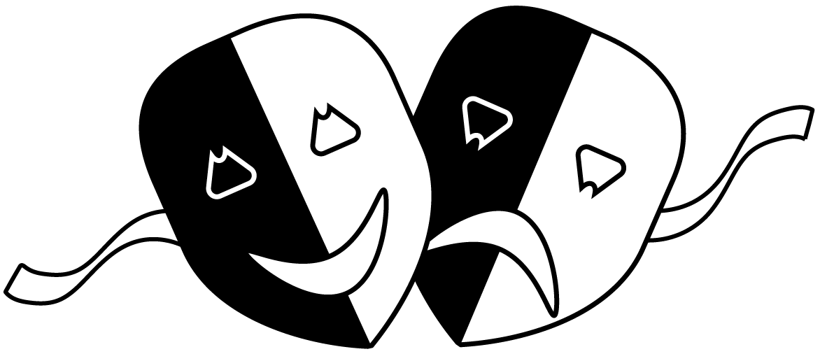 SCP-035 - Biểu tượng mặt nạ sân khấu hài kịch và bi kịch (mặt nạ kịch nghệ cổ điển) trên nền trong suốt.