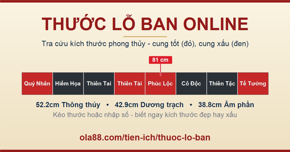 Thước Lỗ Ban là gì? Cách xem cung tốt - xấu và tra cứu kích thước online