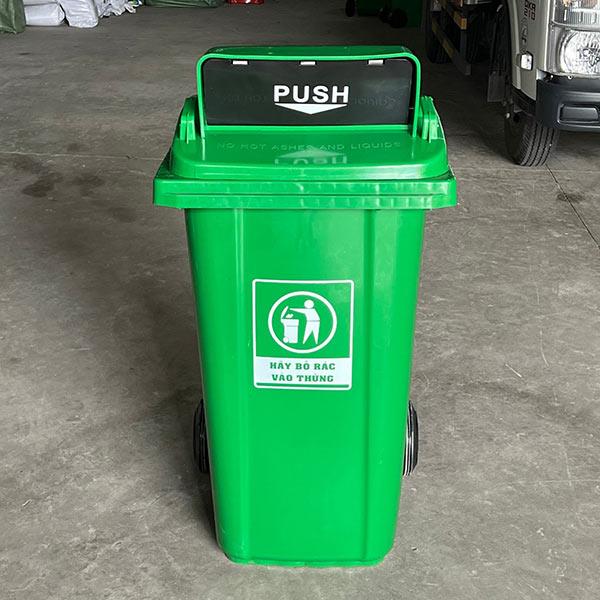 Thùng rác có mái che đôi – Chống mưa hiệu quả