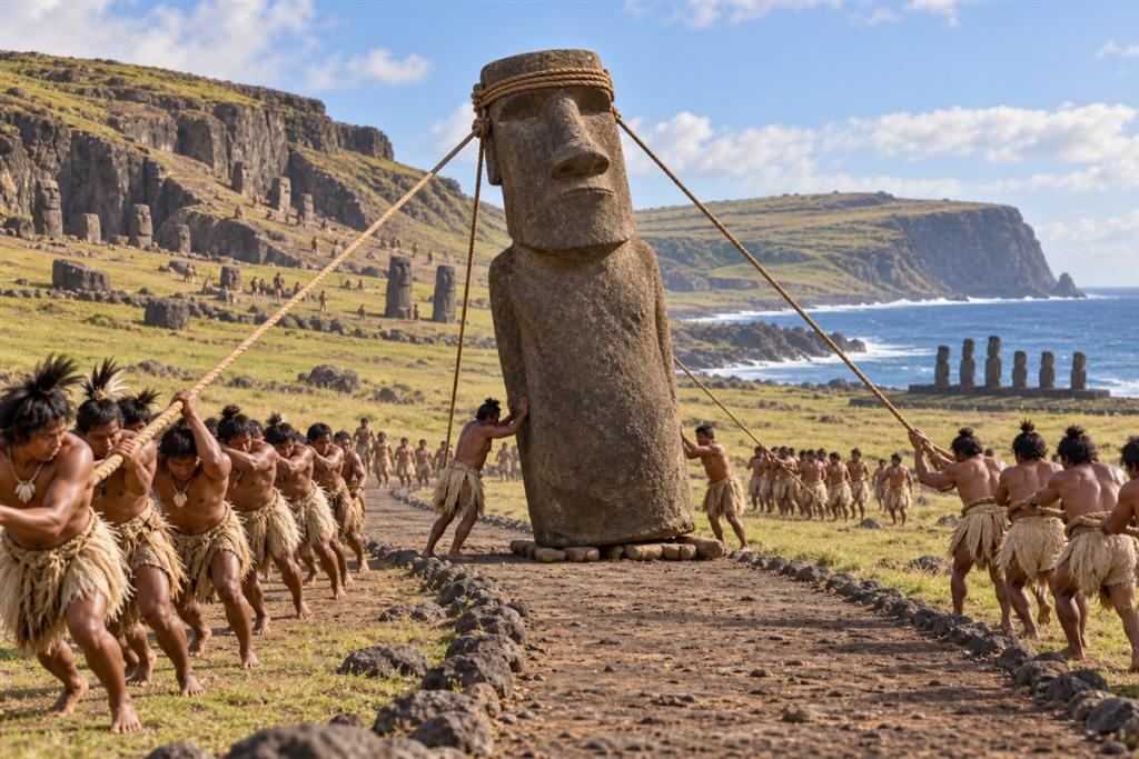 Tượng moai đã “đi bộ” như thế nào trên đảo Rapa Nui?
