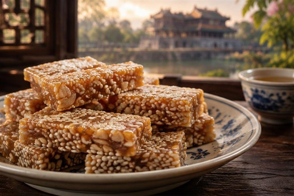 Mè xửng Huế: vị dẻo thơm của mạch nha, mè rang và nhịp trà chậm