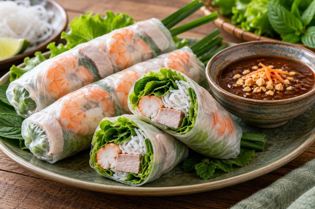 Cách làm gỏi cuốn tôm thịt đẹp mắt, cuốn chặt vừa và không rách