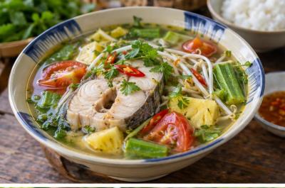 越南南部的饭桌：酸汤、焖鱼和一篮园子菜里的爽朗滋味