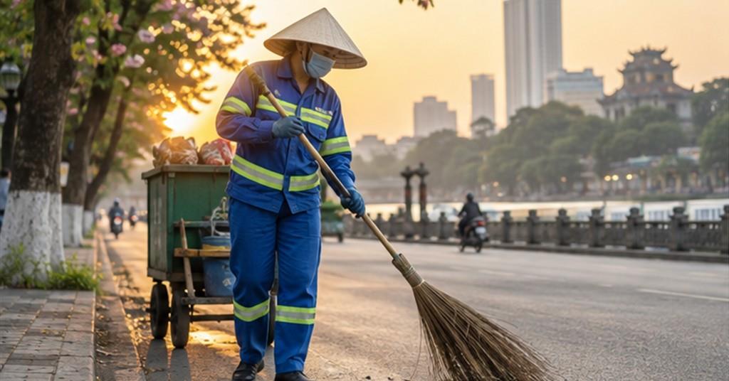 Thành phố sạch và an toàn nhờ những người thường bắt đầu ngày làm việc trước chúng ta