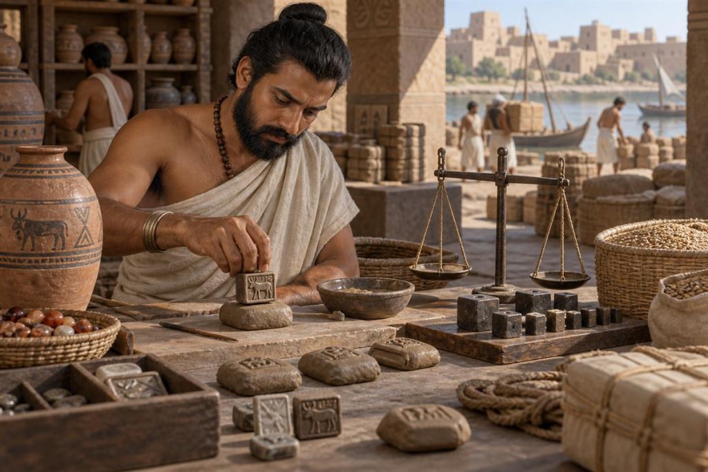 Người Harappa đóng con dấu trong khu vực trao đổi hàng hóa cổ đại