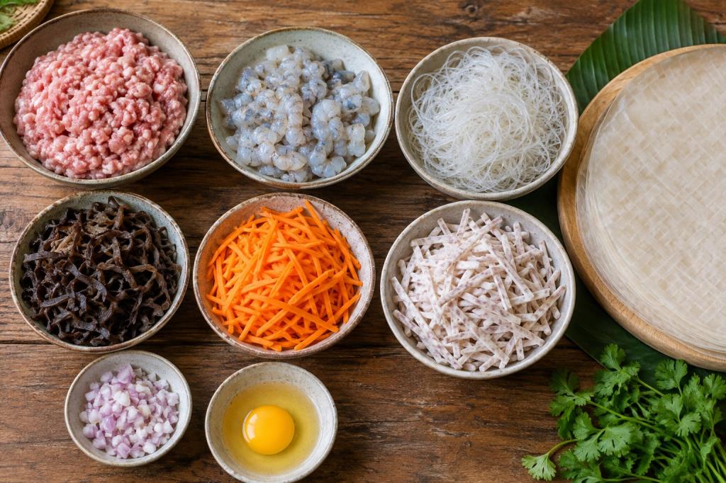 Nguyên liệu làm chả giò