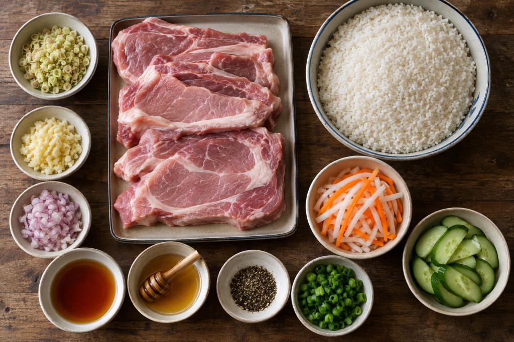 Nguyên liệu làm cơm tấm sườn nướng
