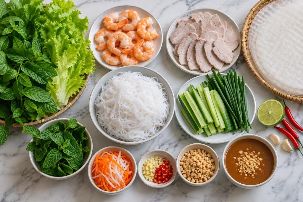 Nguyên liệu làm gỏi cuốn