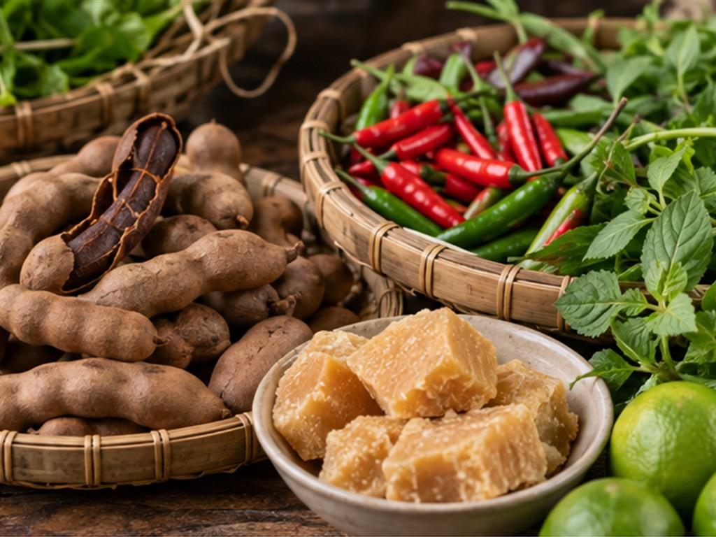 Nguyên liệu tạo chua, ngọt và cay trong bếp miền Tây rất đa dạng theo mùa.