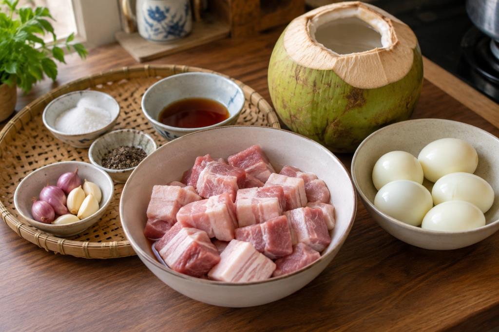 Nguyên liệu thịt kho tàu