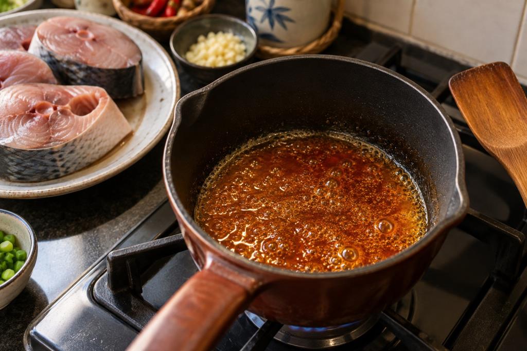 Nước màu hổ phách dùng kho cá