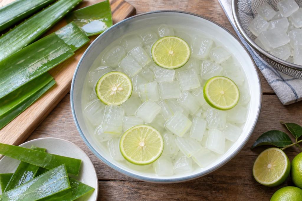 Removing the slime from the aloe