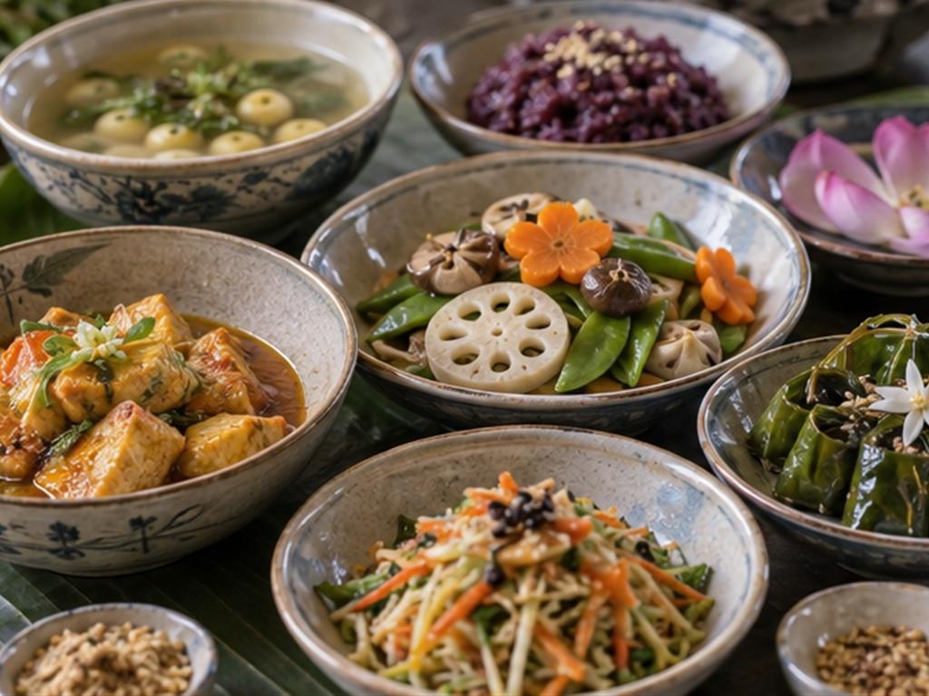 莲、菌菇和时令蔬菜都经过处理，好让每样保住自己的香气。