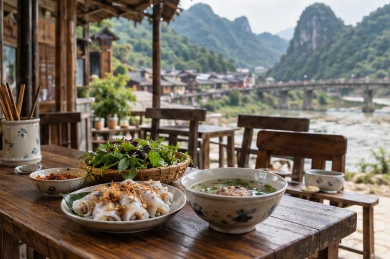 Bữa sáng bên bát canh nóng