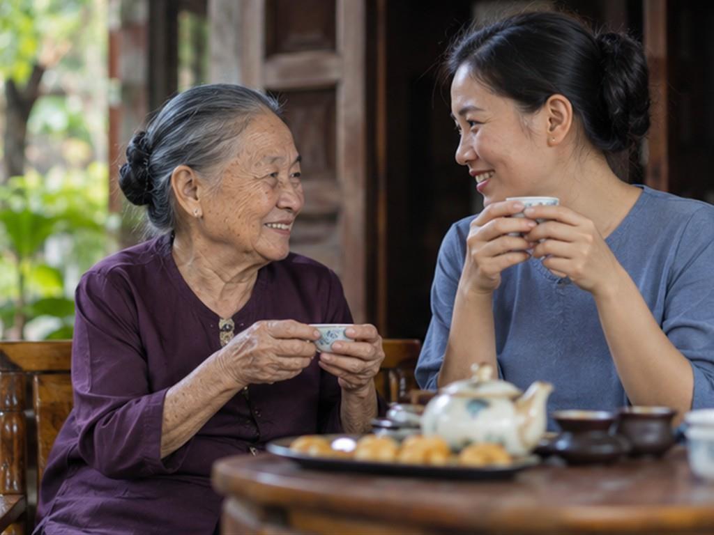 Một tách trà không vội có thể mở ra cuộc trò chuyện thật.