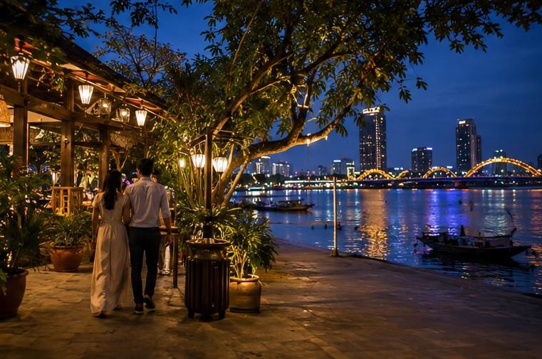 Không khí ven sông buổi tối