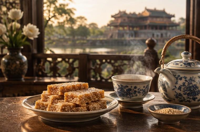 Mạch nha được kéo trộn cùng lạc