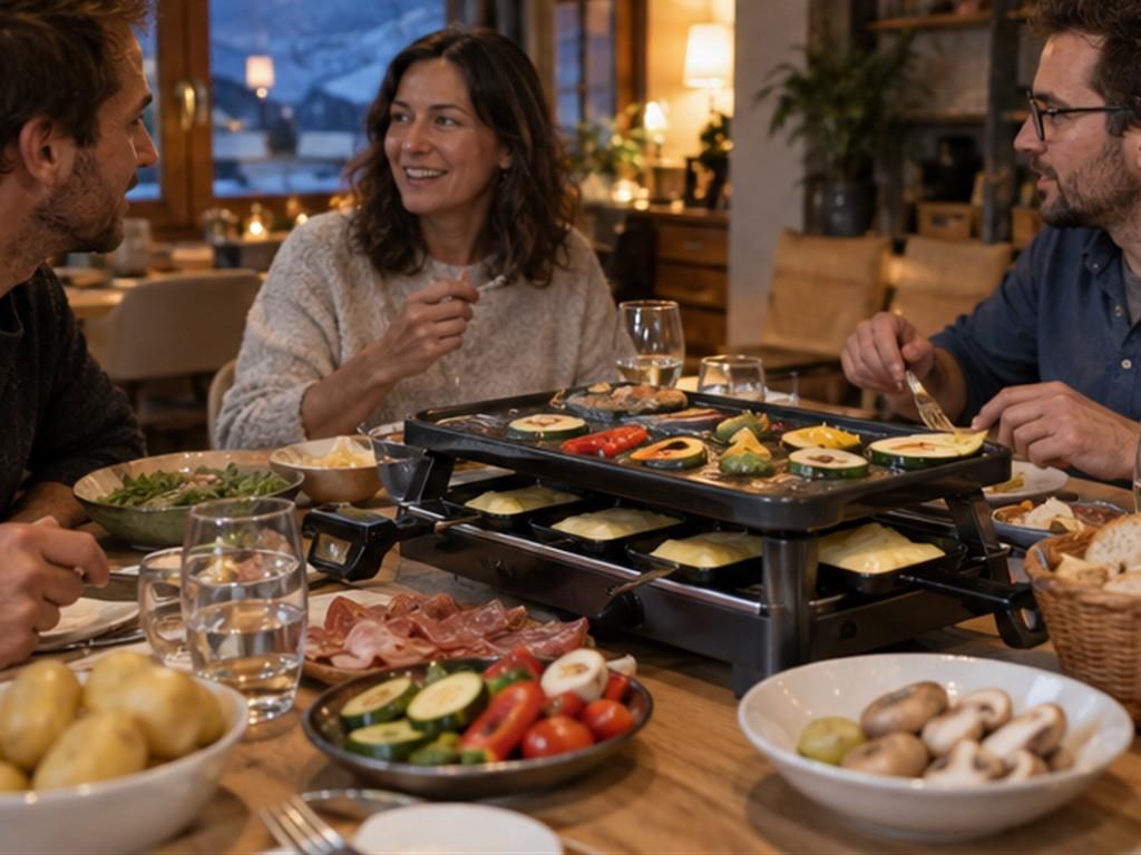 Máy raclette tại bàn biến mỗi người thành một phần của quá trình nấu.