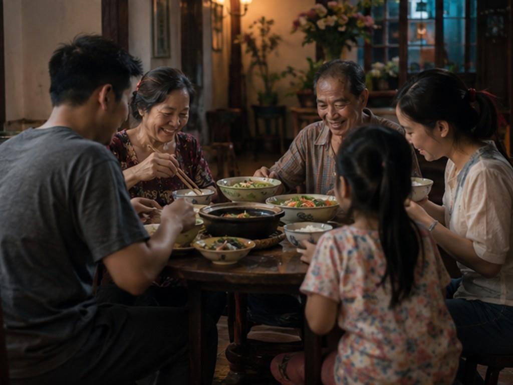 Cùng chuẩn bị bữa ăn khiến ký ức gia đình được tạo ra tự nhiên.